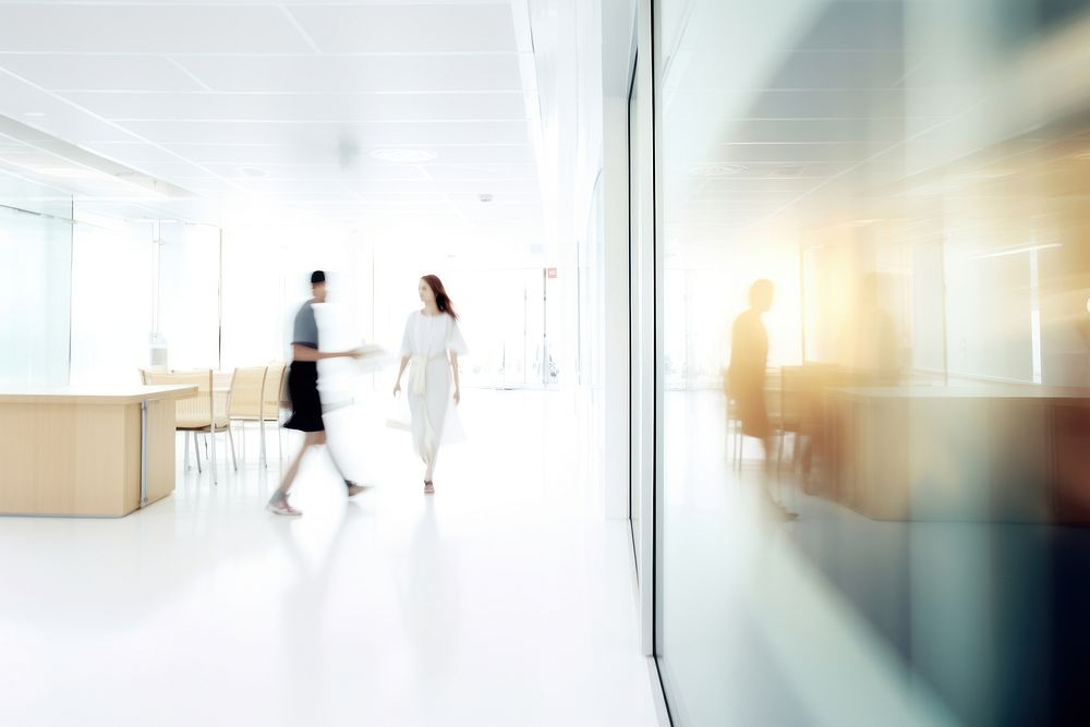 Medical center architecture corridor building. 