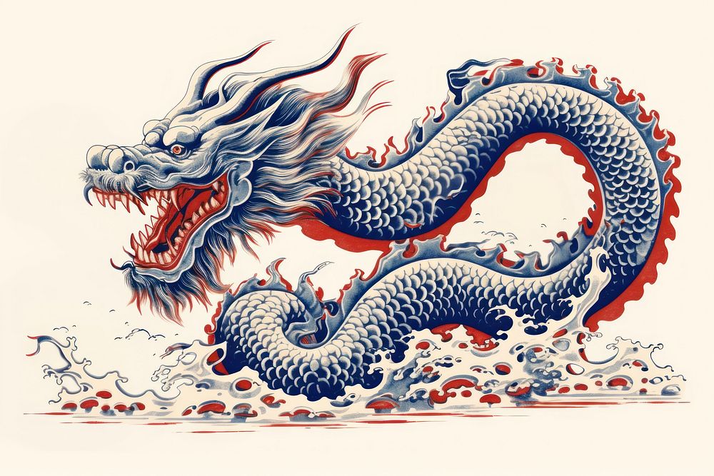 Chinese dragon drawing representation creativity. AI generated Image by rawpixel.