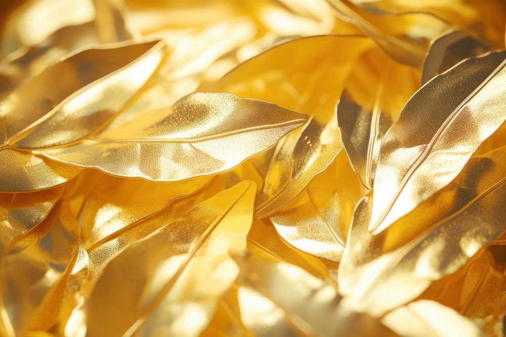 Olive leaves texture gold backgrounds macrocystis. AI generated Image by rawpixel.