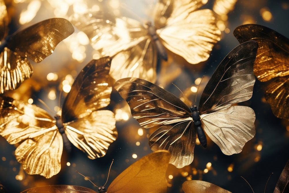 Butterfly texture animal insect gold. AI generated Image by rawpixel.