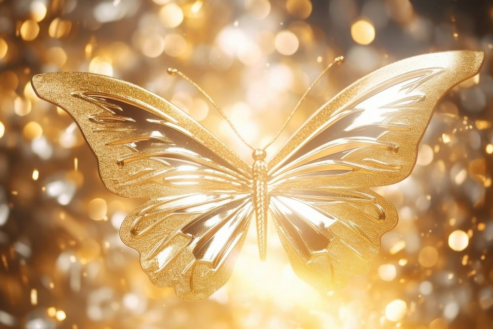 Butterfly texture glitter gold celebration. AI generated Image by rawpixel.