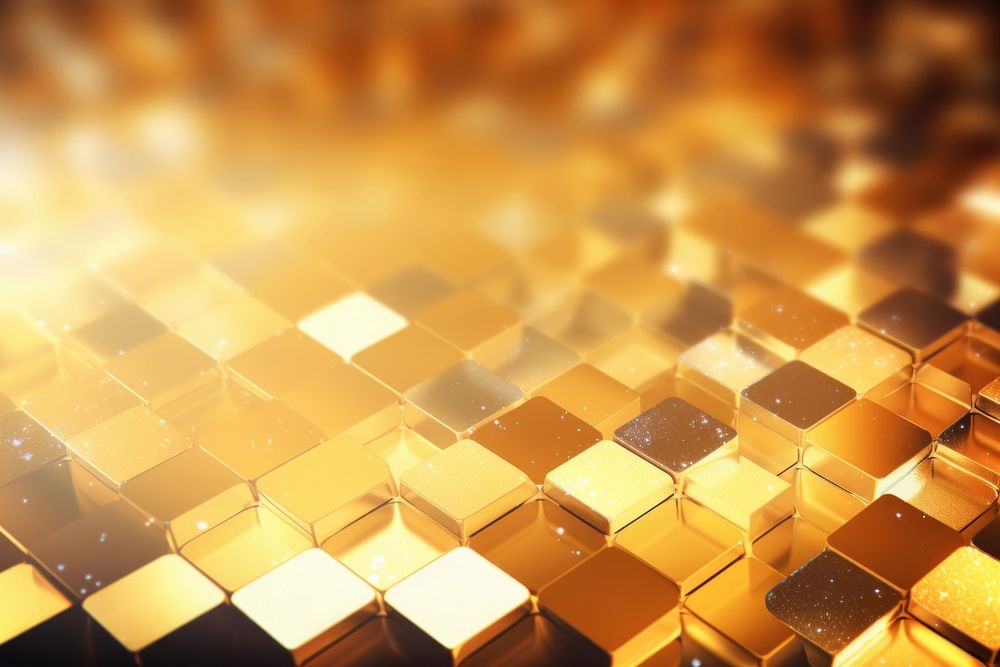 Gexagonal cube digital texture gold backgrounds light. AI generated Image by rawpixel.