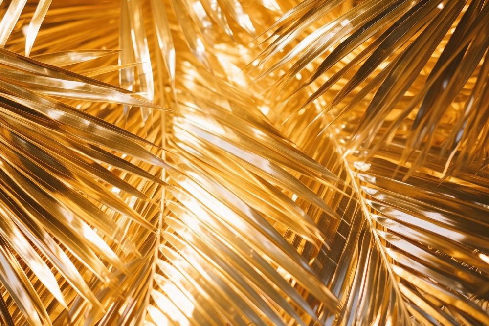 Palm tree texture gold backgrounds chandelier. AI generated Image by rawpixel.