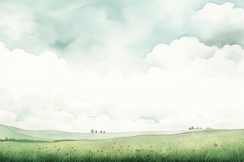 Green field landscape grassland outdoors. AI generated Image by rawpixel.