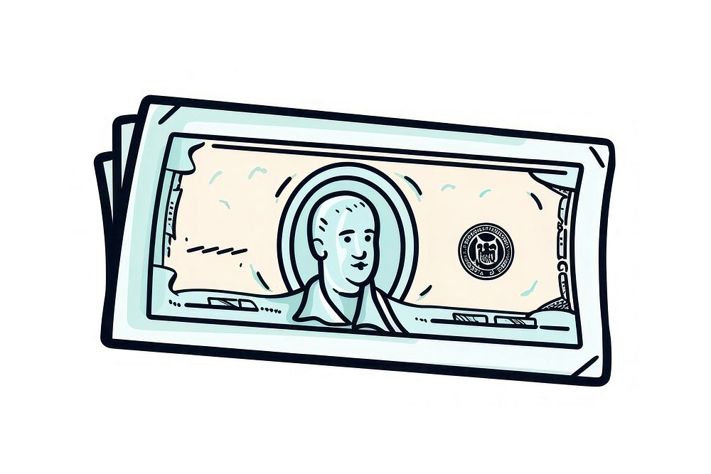 Bank note cartoon dollar money. AI generated Image by rawpixel.