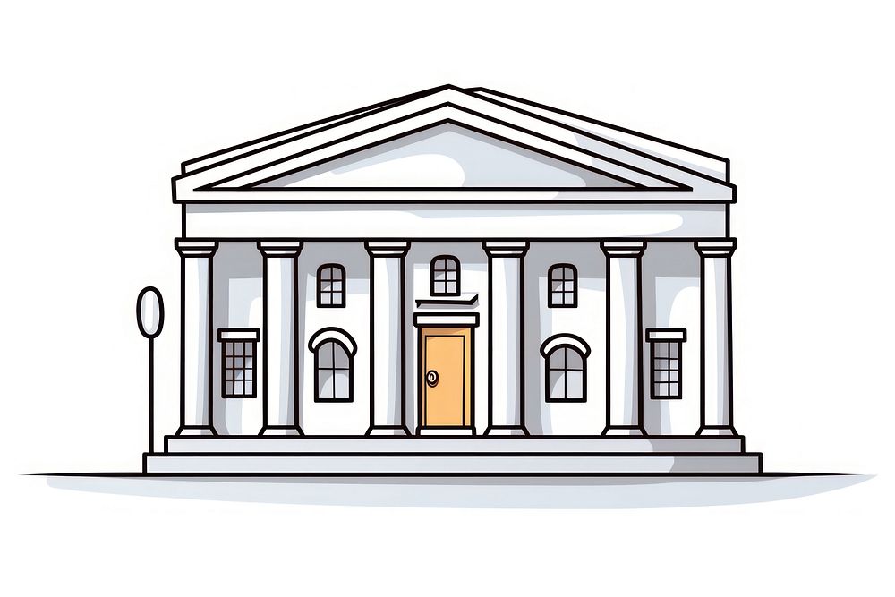 Bank architecture building cartoon. AI generated Image by rawpixel.