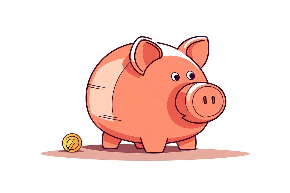 Piggy bank cartoon mammal investment. AI generated Image by rawpixel.