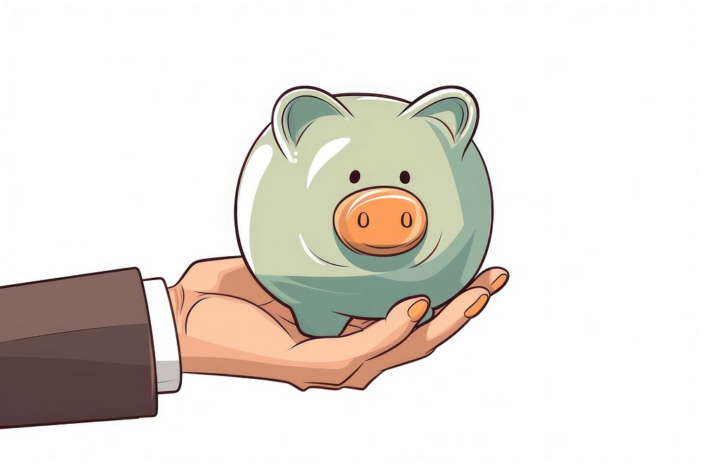Piggy bank cartoon investment retirement. AI generated Image by rawpixel.