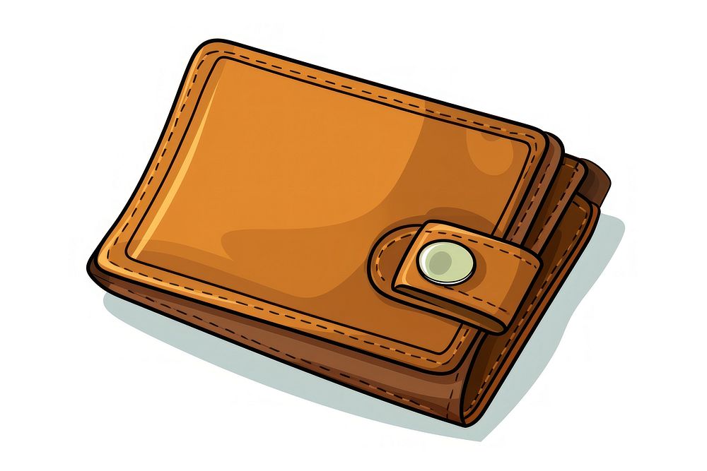 Wallet with money cartoon white background accessories. AI generated Image by rawpixel.