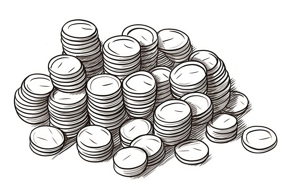Coins backgrounds sketch money. AI generated Image by rawpixel.
