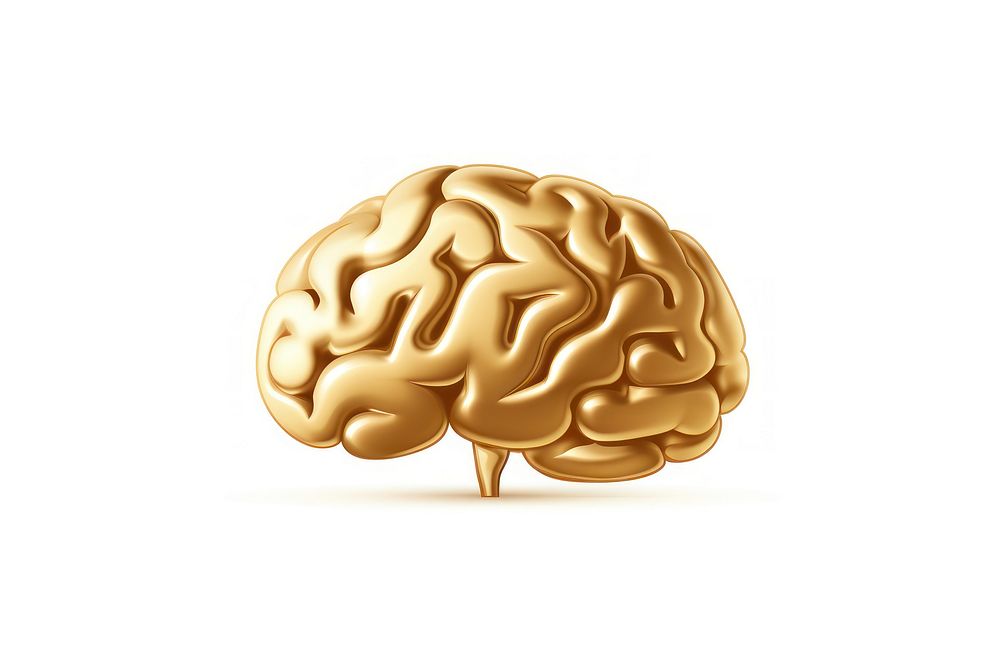 Brain icon gold white background vegetable. AI generated Image by rawpixel.