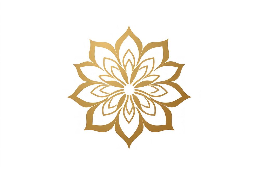 Flower icon pattern white gold. AI generated Image by rawpixel.