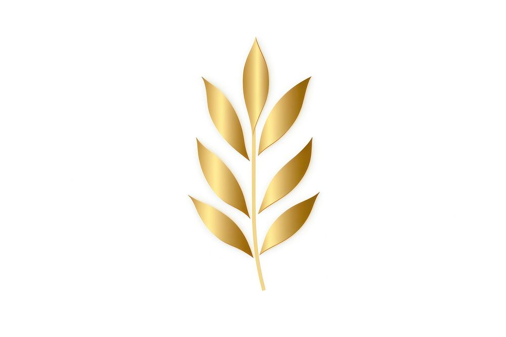 Leaf icon plant gold logo. AI generated Image by rawpixel.