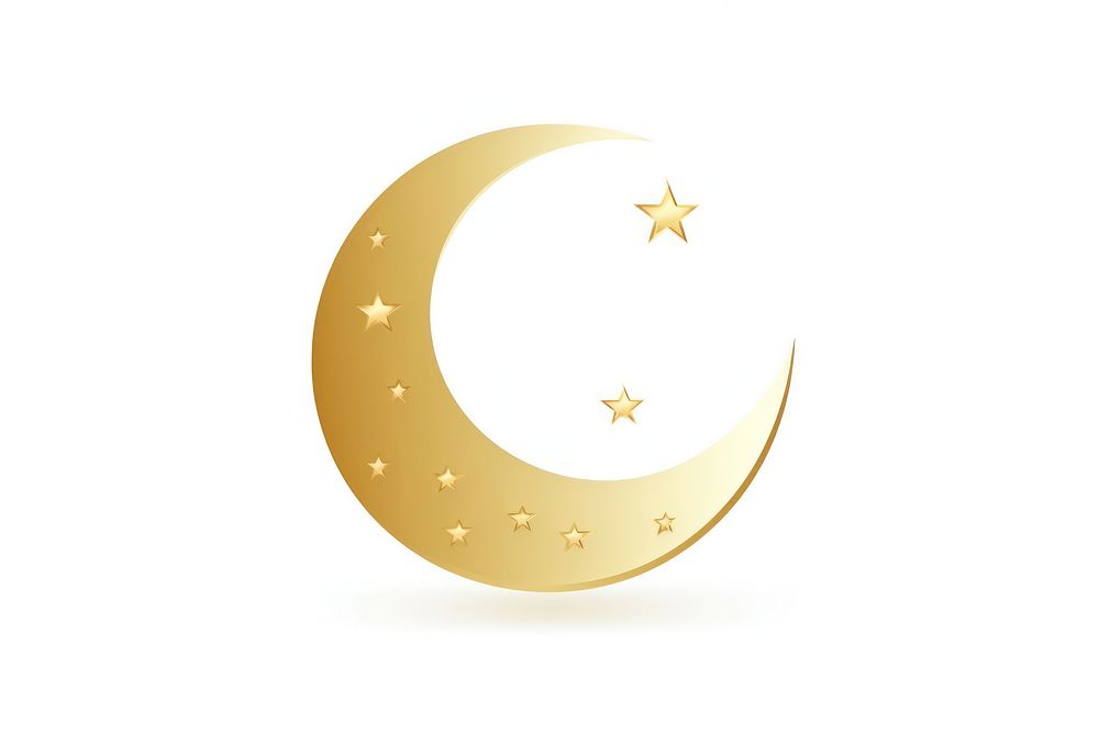 Moon icon gold astronomy night. AI generated Image by rawpixel.