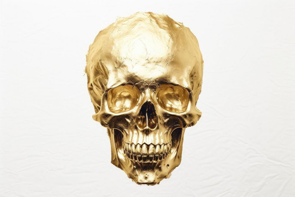 Skull gold art representation. AI generated Image by rawpixel.