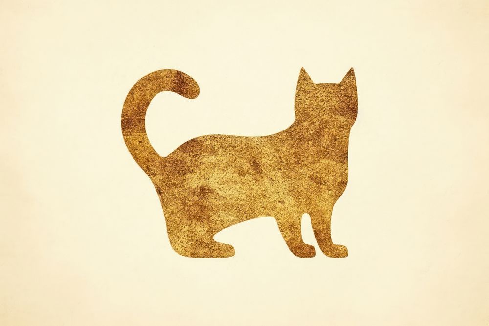 Cat icon mammal animal gold. AI generated Image by rawpixel.