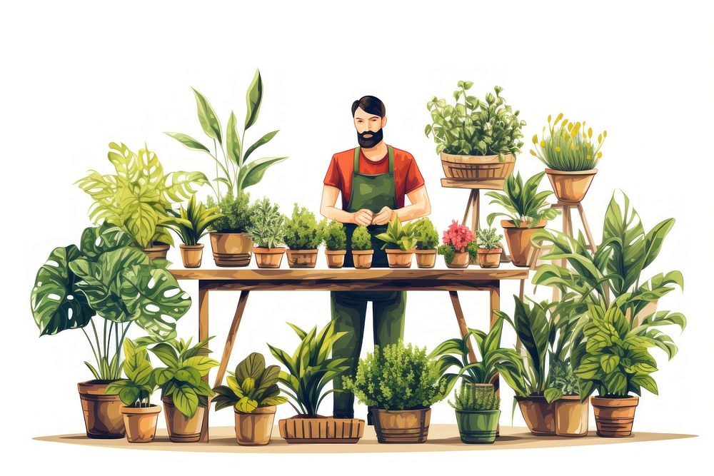 Houseplants seller houseplant gardening nature. AI generated Image by rawpixel.