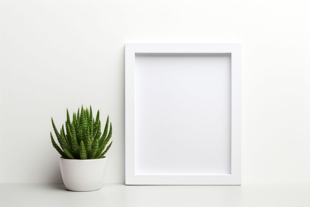 White frame plant white background rectangle. AI generated Image by rawpixel.