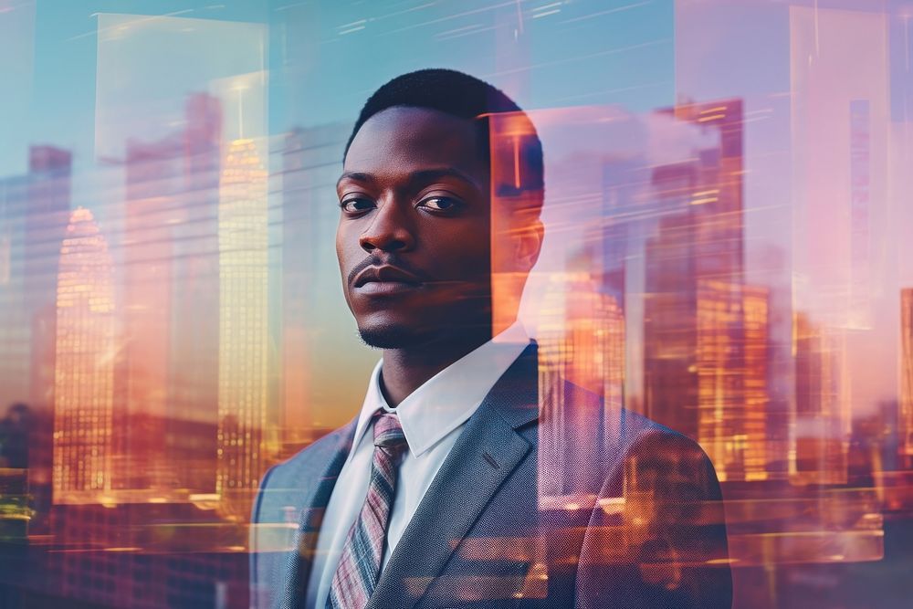 African American businessman city portrait adult. AI generated Image by rawpixel.