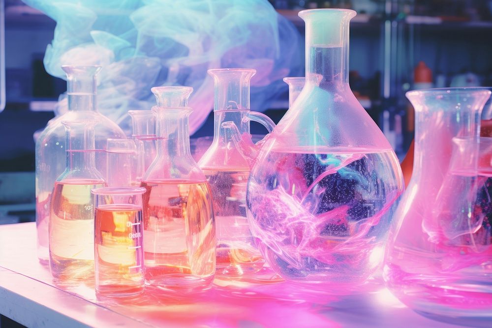 Science lab perfume bottle biotechnology. AI generated Image by rawpixel.