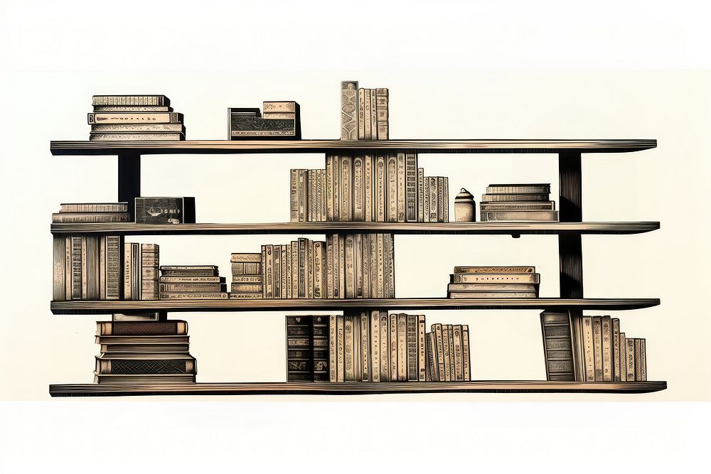 Book shelf bookshelf furniture bookcase. AI generated Image by rawpixel.