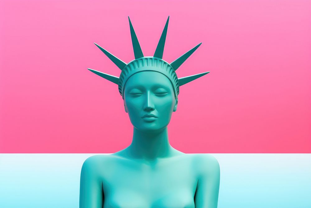 Statue of liberty sculpture crown adult. AI generated Image by rawpixel.