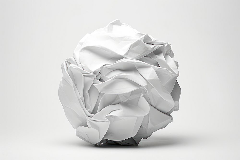 Crumpled paper ball origami white art. AI generated Image by rawpixel.