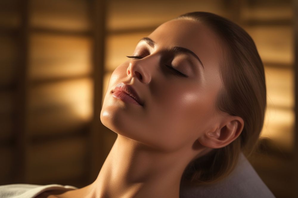 Woman getting massage at spa resort adult contemplation spirituality. AI generated Image by rawpixel.