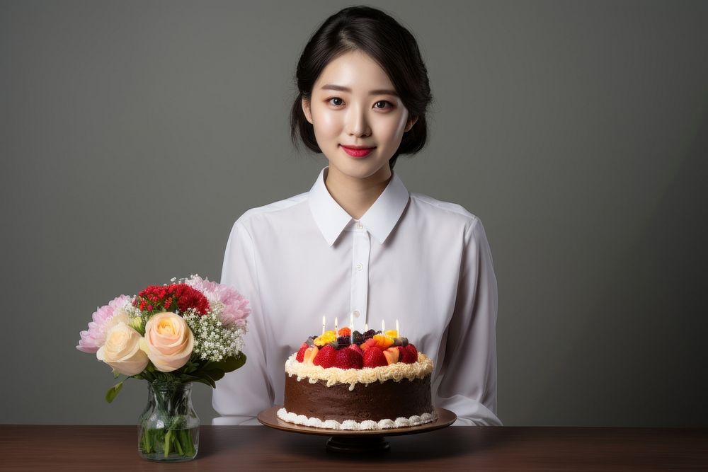 Korean birthday cake dessert food. AI generated Image by rawpixel.