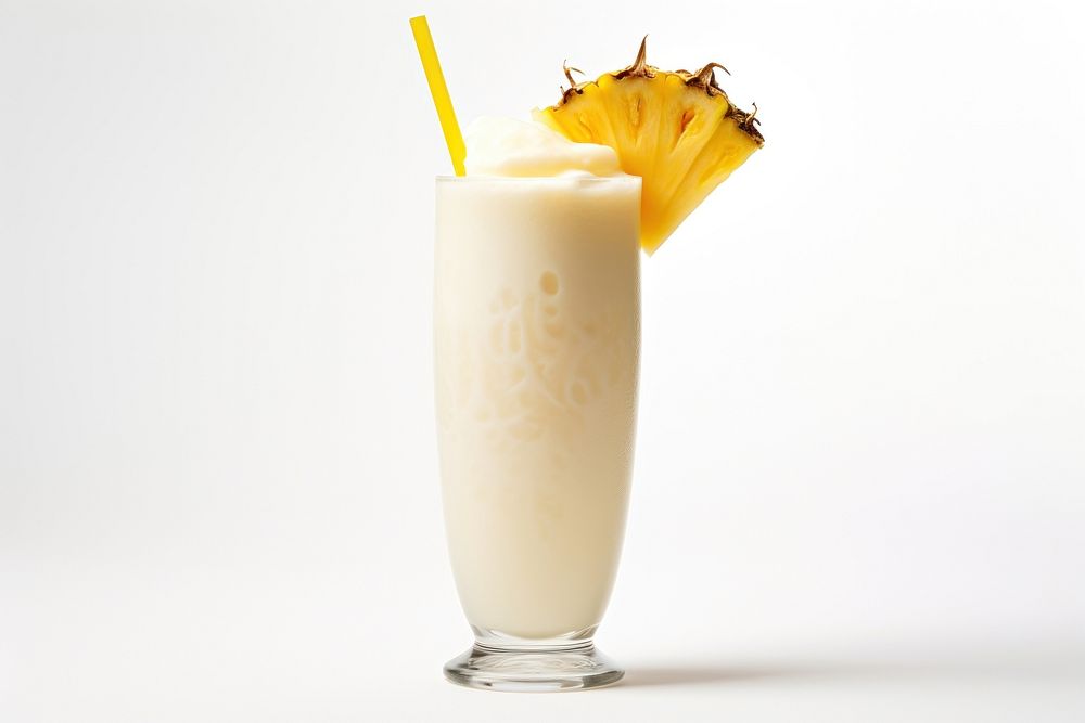 Long glass of Pina Colada cocktail pineapple smoothie drink. AI generated Image by rawpixel.
