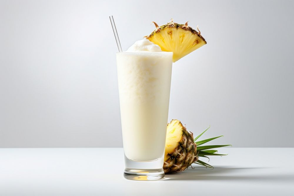 Long glass of Pina Colada cocktail pineapple fruit drink. AI generated Image by rawpixel.
