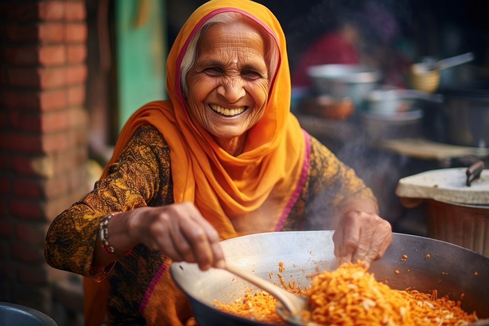 Senior women cooking south asian food adult happiness. AI generated Image by rawpixel.