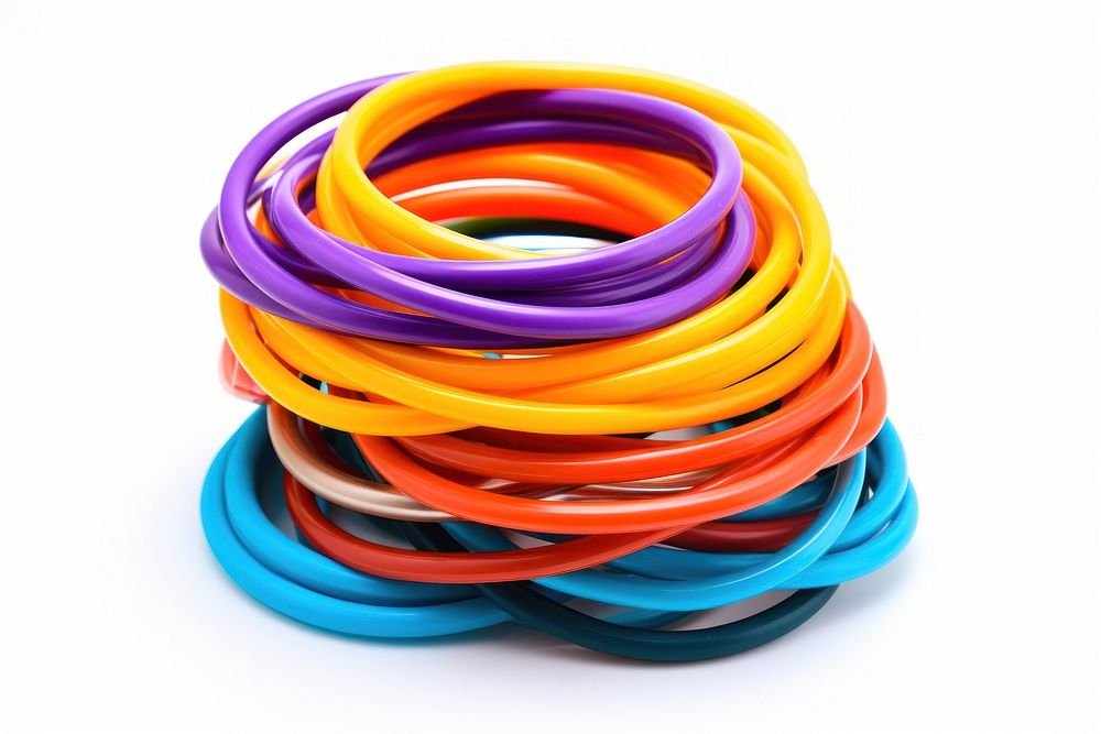 Colourful rubber bracelet jewelry bangles. AI generated Image by rawpixel.