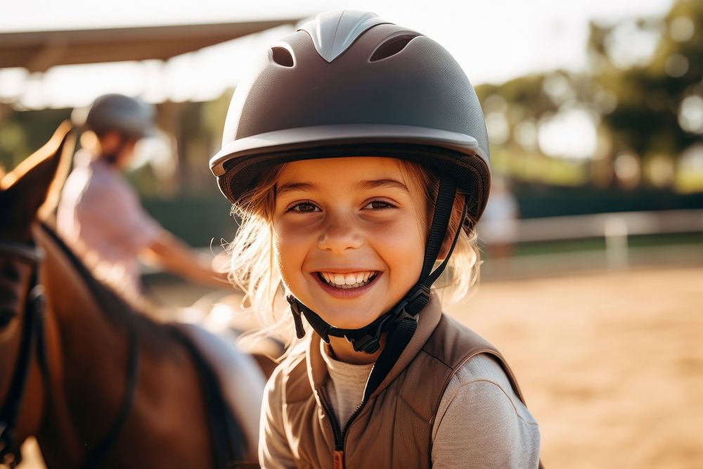 Riding a horse helmet mammal protection. 