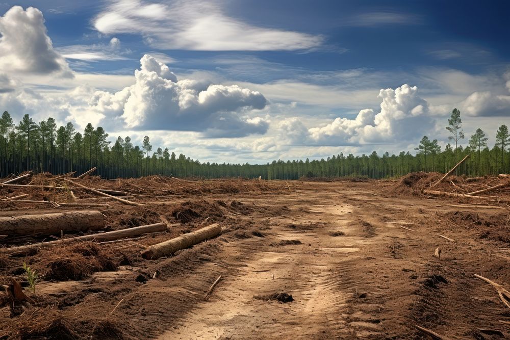 Deforestation wilderness landscape outdoors. AI generated Image by rawpixel.