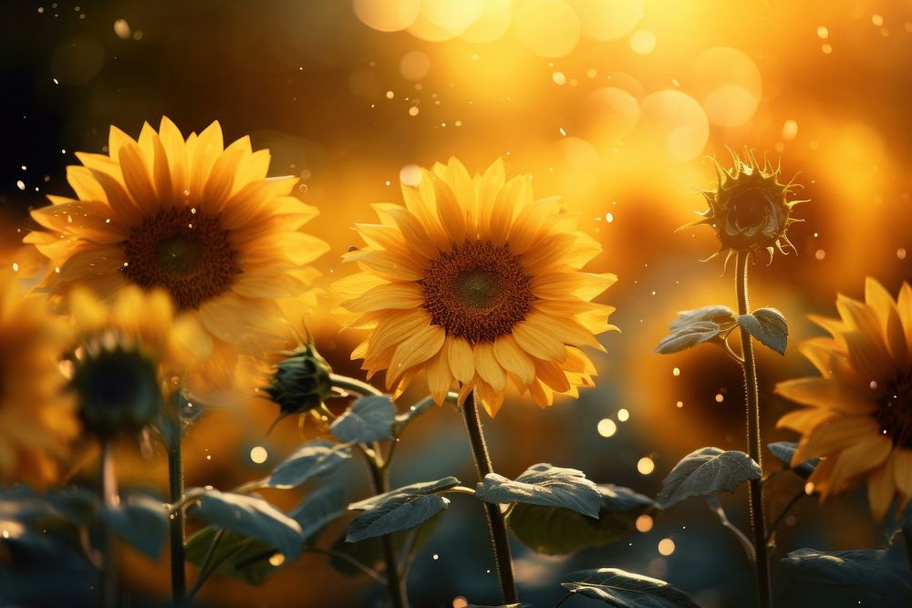 Sunflowers sunlight outdoors blossom. AI generated Image by rawpixel.