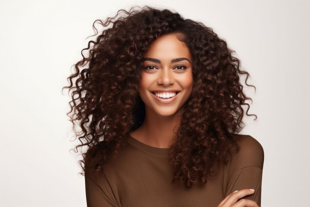 Latin black woman smiling adult smile. AI generated Image by rawpixel.