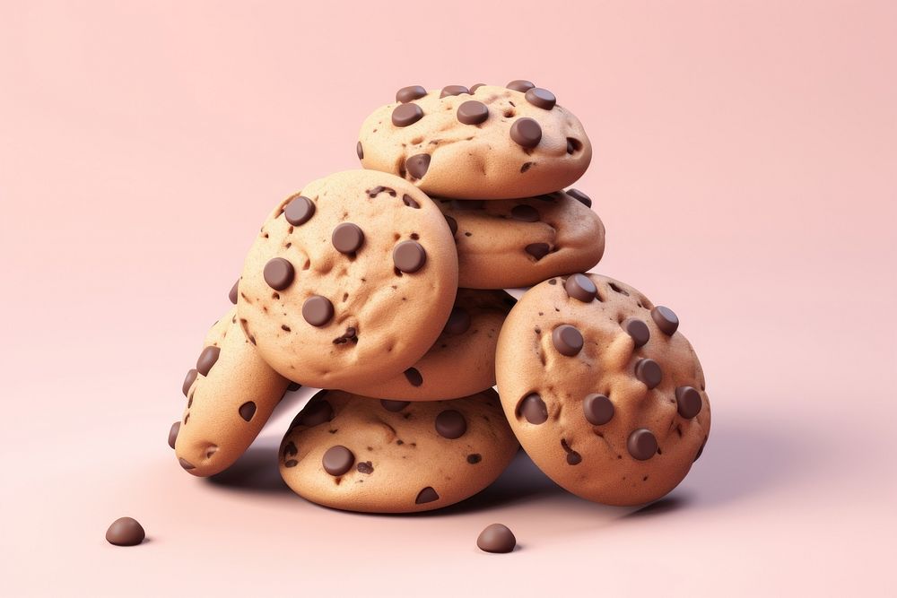 Chocolate chip cookies food confectionery freshness. AI generated Image by rawpixel.