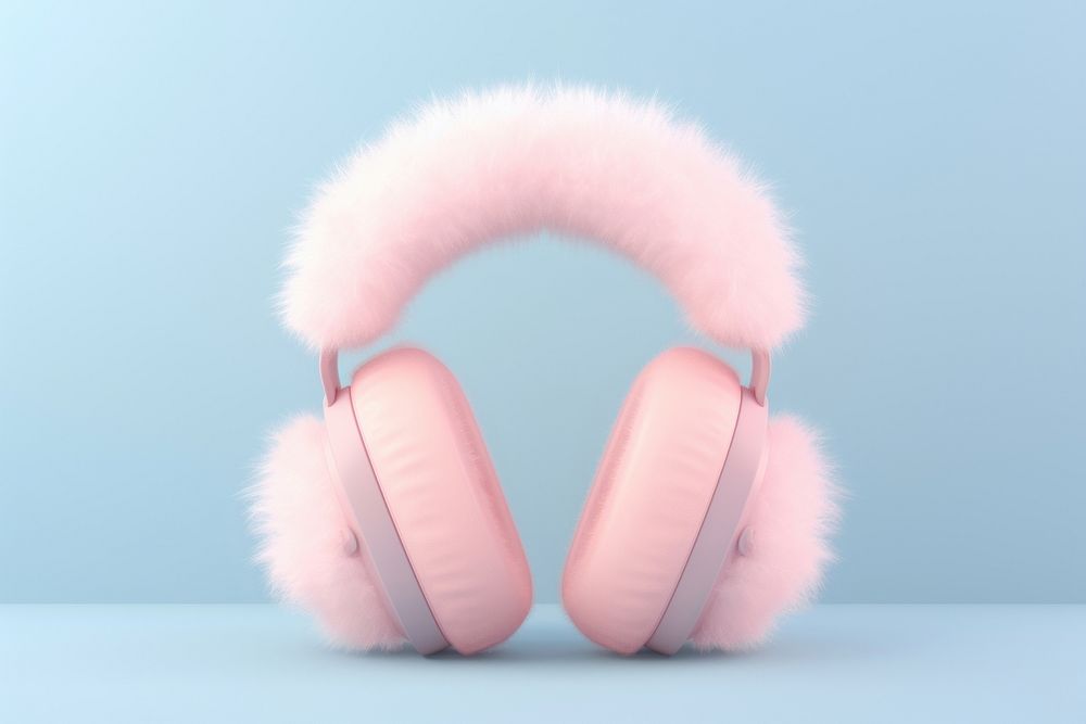Fluffy ear muffs headphones headset fur. AI generated Image by rawpixel.
