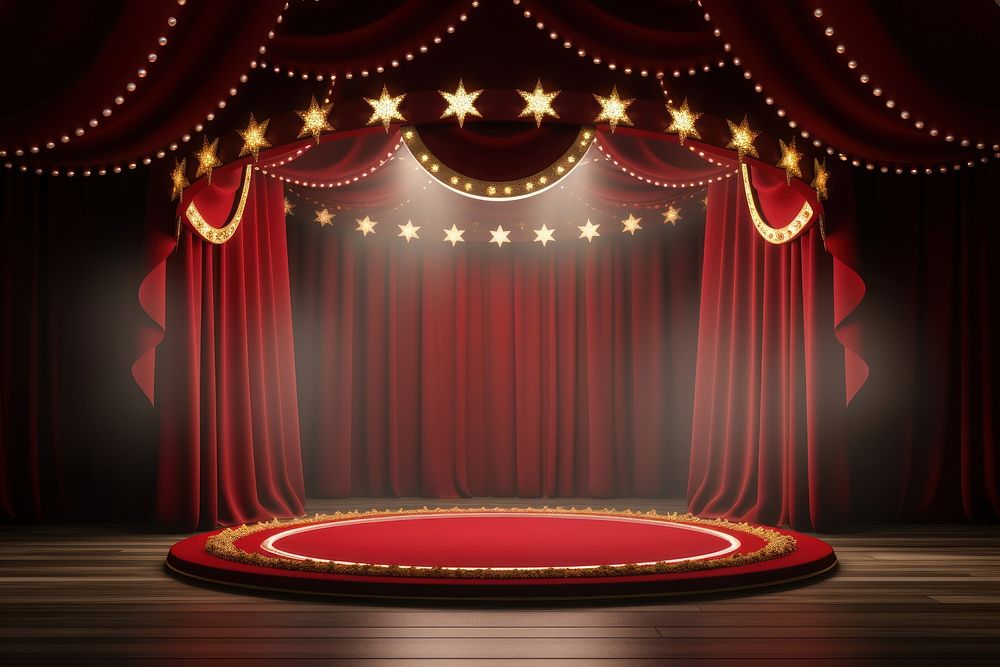 Circus stage curtain theater circle. | Free Photo Illustration - rawpixel