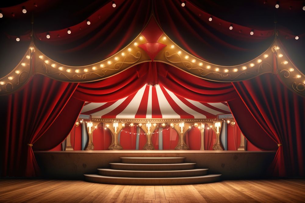 Circus stage auditorium lighting curtain. | Premium Photo Illustration ...