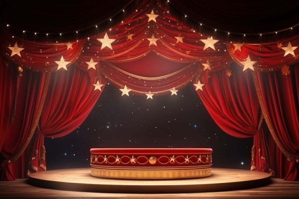 Circus stage lighting curtain theater. AI generated Image by rawpixel.