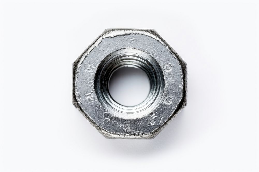 Metal nut wheel white background technology. AI generated Image by rawpixel.