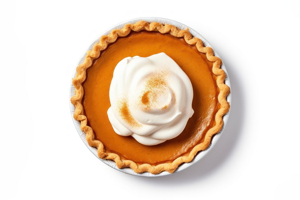 Pumpkin pie dessert cream plate. AI generated Image by rawpixel.