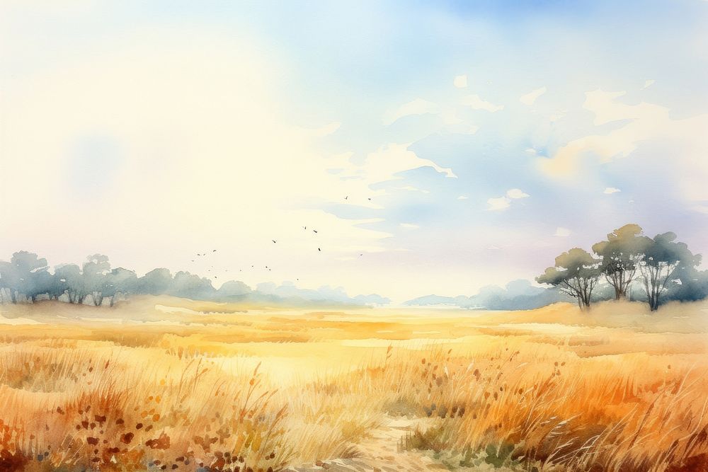 Morning light landscape grassland outdoors. AI generated Image by rawpixel.