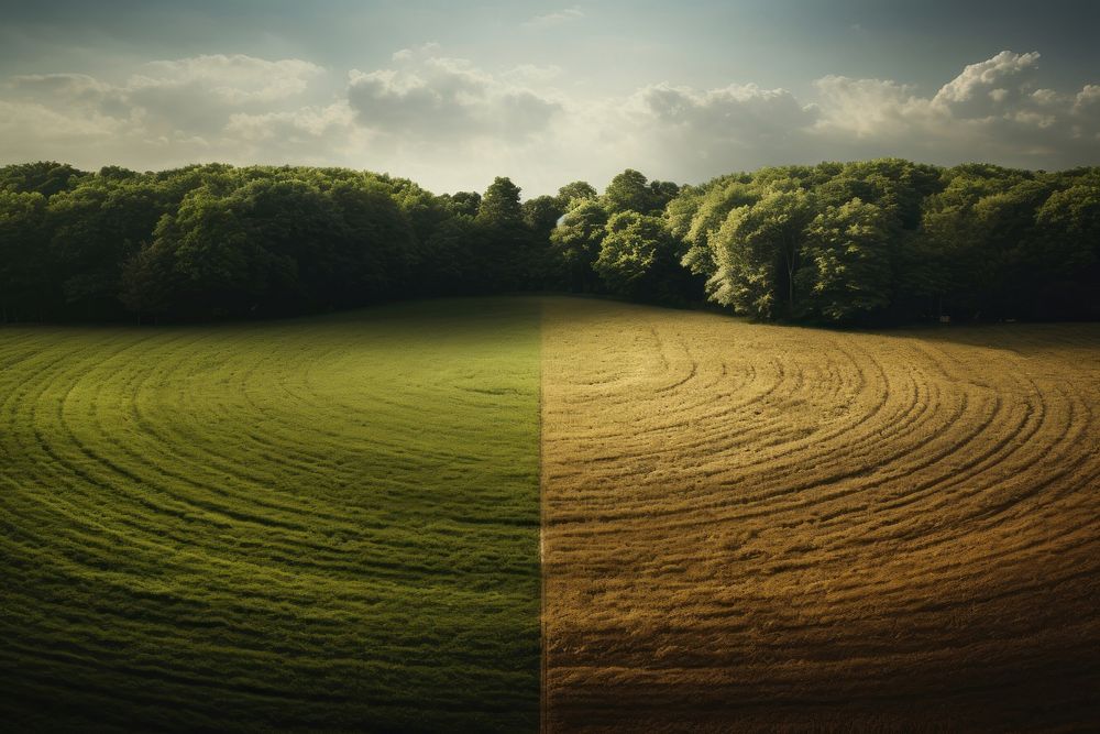 Circular field with trees landscape outdoors nature. AI generated Image by rawpixel.