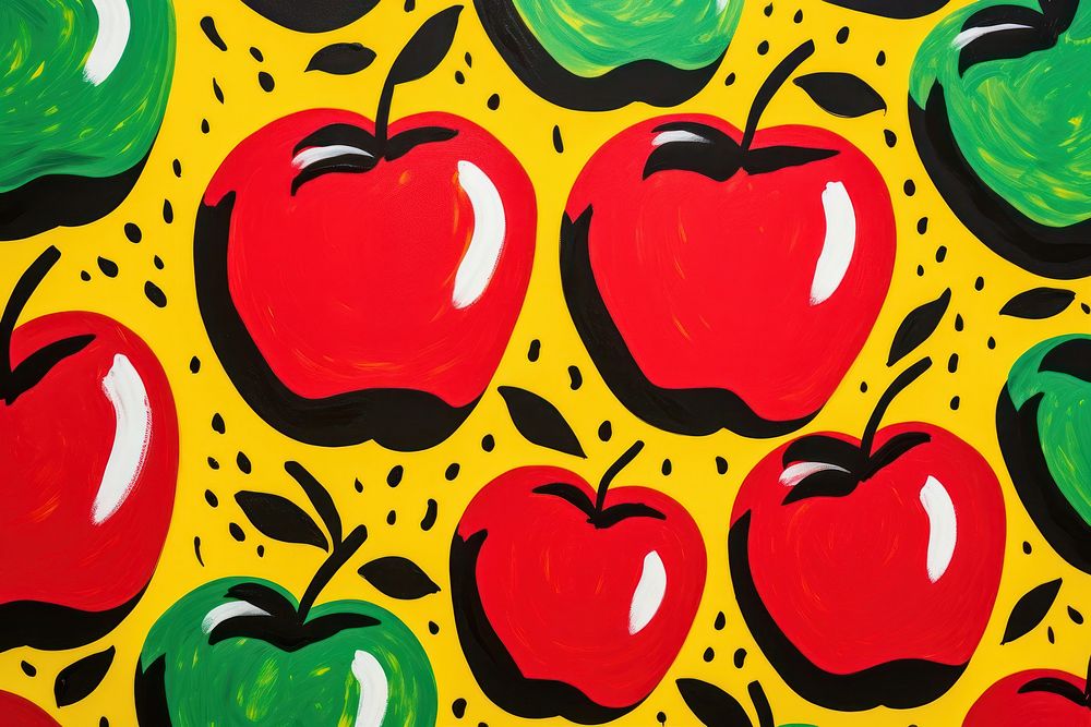 Apples painting art backgrounds. AI generated Image by rawpixel.