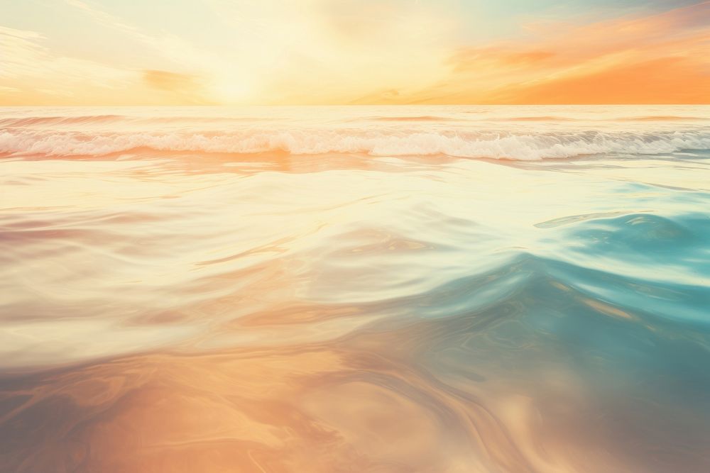 Beach with the ocean waves sea landscape outdoors. AI generated Image by rawpixel.