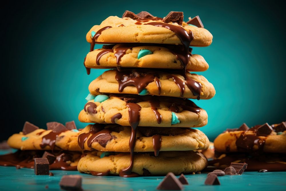 Cookies surrounded chocolate dessert food. AI generated Image by rawpixel.