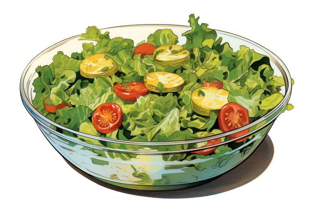 Salad dish vegetable lettuce plate. AI generated Image by rawpixel.